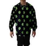 Polka Dots - Dollar Bill Green on Black Hooded Wind Breaker (Kids)