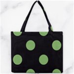 Polka Dots - Dollar Bill Green on Black Mini Tote Bag