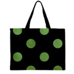 Polka Dots - Dollar Bill Green on Black Zipper Mini Tote Bag