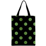 Polka Dots - Dollar Bill Green on Black Zipper Classic Tote Bag