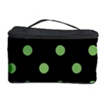 Polka Dots - Dollar Bill Green on Black Cosmetic Storage Case