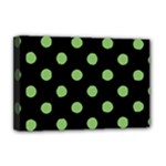 Polka Dots - Dollar Bill Green on Black Deluxe Canvas 18  x 12  (Stretched)
