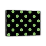 Polka Dots - Dollar Bill Green on Black Mini Canvas 7  x 5  (Stretched)