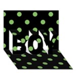 Polka Dots - Dollar Bill Green on Black BOY 3D Greeting Card (7x5)