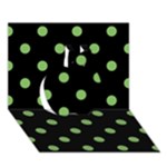 Polka Dots - Dollar Bill Green on Black Apple 3D Greeting Card (7x5)