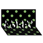 Polka Dots - Dollar Bill Green on Black SORRY 3D Greeting Card (8x4)