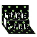 Polka Dots - Dollar Bill Green on Black TAKE CARE 3D Greeting Card (7x5)