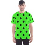 Polka Dots - Black on Neon Green Men s Sport Mesh Tee