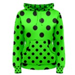 Polka Dots - Black on Neon Green Women s Pullover Hoodie