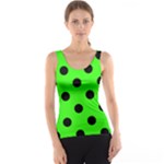 Polka Dots - Black on Neon Green Tank Top