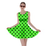 Polka Dots - Black on Neon Green Skater Dress