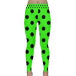 Polka Dots - Black on Neon Green Yoga Leggings