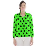 Polka Dots - Black on Neon Green Wind Breaker (Women)