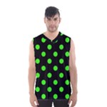 Polka Dots - Neon Green on Black Men s Basketball Tank Top