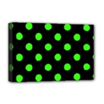 Polka Dots - Neon Green on Black Deluxe Canvas 18  x 12  (Stretched)