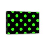 Polka Dots - Neon Green on Black Mini Canvas 6  x 4  (Stretched)