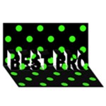 Polka Dots - Neon Green on Black BEST BRO 3D Greeting Card (8x4)