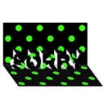 Polka Dots - Neon Green on Black SORRY 3D Greeting Card (8x4)