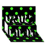 Polka Dots - Neon Green on Black You Did It 3D Greeting Card (7x5)