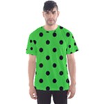Polka Dots - Black on Lime Green Men s Sport Mesh Tee