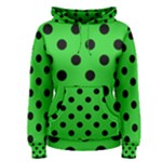 Polka Dots - Black on Lime Green Women s Pullover Hoodie