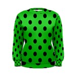 Polka Dots - Black on Lime Green Women s Sweatshirt