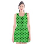 Polka Dots - Black on Lime Green Scoop Neck Skater Dress