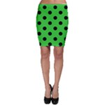 Polka Dots - Black on Lime Green Bodycon Skirt