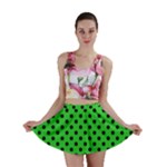 Polka Dots - Black on Lime Green Mini Skirt