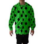 Polka Dots - Black on Lime Green Hooded Wind Breaker (Kids)