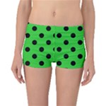 Polka Dots - Black on Lime Green Boyleg Bikini Bottoms