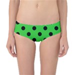 Polka Dots - Black on Lime Green Classic Bikini Bottoms