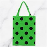 Polka Dots - Black on Lime Green Classic Tote Bag