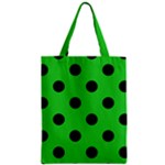 Polka Dots - Black on Lime Green Zipper Classic Tote Bag