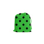 Polka Dots - Black on Lime Green Drawstring Pouch (XS)
