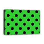 Polka Dots - Black on Lime Green Deluxe Canvas 18  x 12  (Stretched)