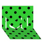 Polka Dots - Black on Lime Green I Love You 3D Greeting Card (7x5)