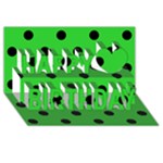Polka Dots - Black on Lime Green Happy Birthday 3D Greeting Card (8x4)