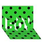 Polka Dots - Black on Lime Green BOY 3D Greeting Card (7x5)