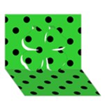 Polka Dots - Black on Lime Green Clover 3D Greeting Card (7x5)