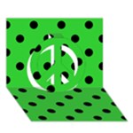 Polka Dots - Black on Lime Green Peace Sign 3D Greeting Card (7x5)