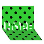 Polka Dots - Black on Lime Green HOPE 3D Greeting Card (7x5)