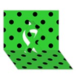Polka Dots - Black on Lime Green Ribbon 3D Greeting Card (7x5)