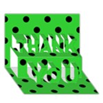 Polka Dots - Black on Lime Green THANK YOU 3D Greeting Card (7x5)