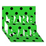 Polka Dots - Black on Lime Green TAKE CARE 3D Greeting Card (7x5)