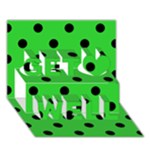 Polka Dots - Black on Lime Green Get Well 3D Greeting Card (7x5)