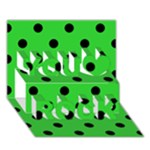 Polka Dots - Black on Lime Green You Rock 3D Greeting Card (7x5)