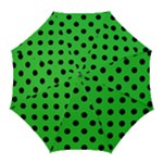 Polka Dots - Black on Lime Green Golf Umbrella