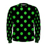 Polka Dots - Lime Green on Black Men s Sweatshirt