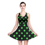 Polka Dots - Lime Green on Black Reversible Skater Dress